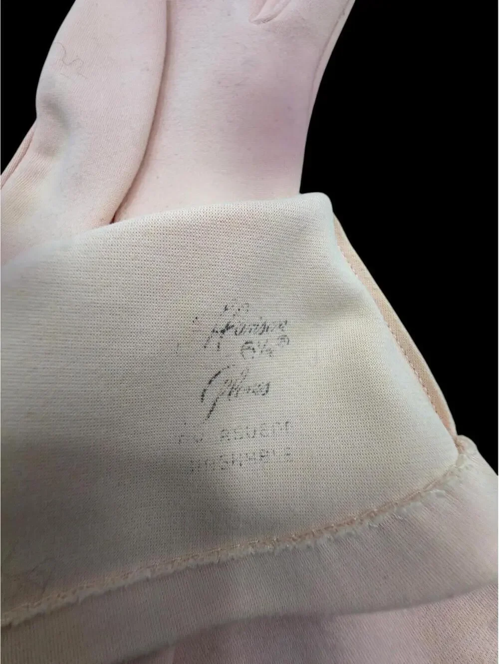 Vintage 1950s 1960s Hanson Pink Gloves, Cotton Size 6 1/2 Prom Gloves, Cocktail